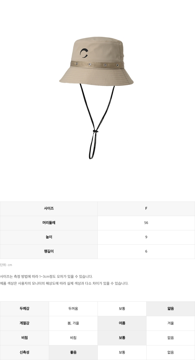 제품 핏 가이드 이미지