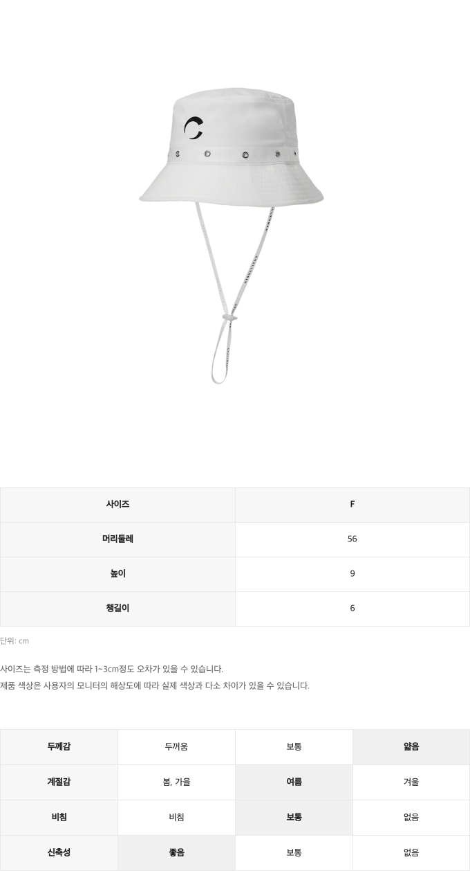 제품 핏 가이드 이미지