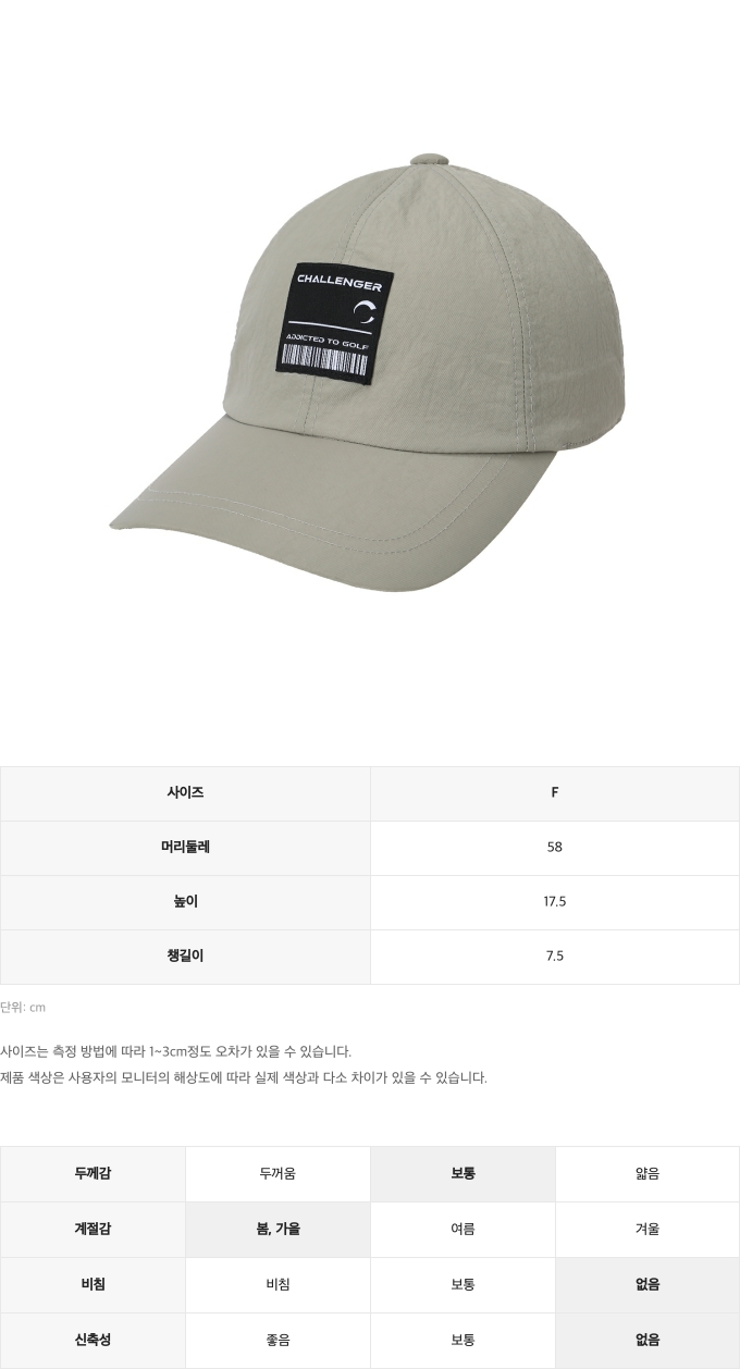 제품 핏 가이드 이미지