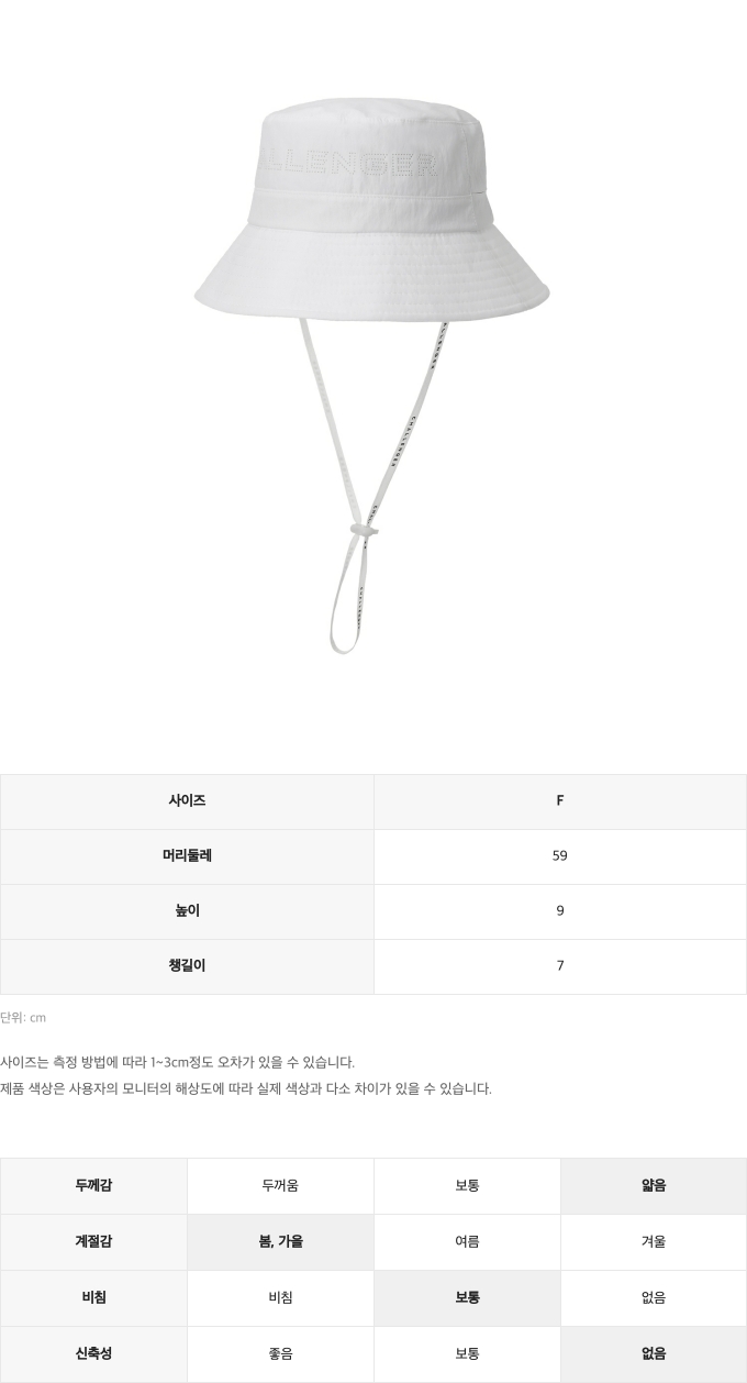 제품 핏 가이드 이미지