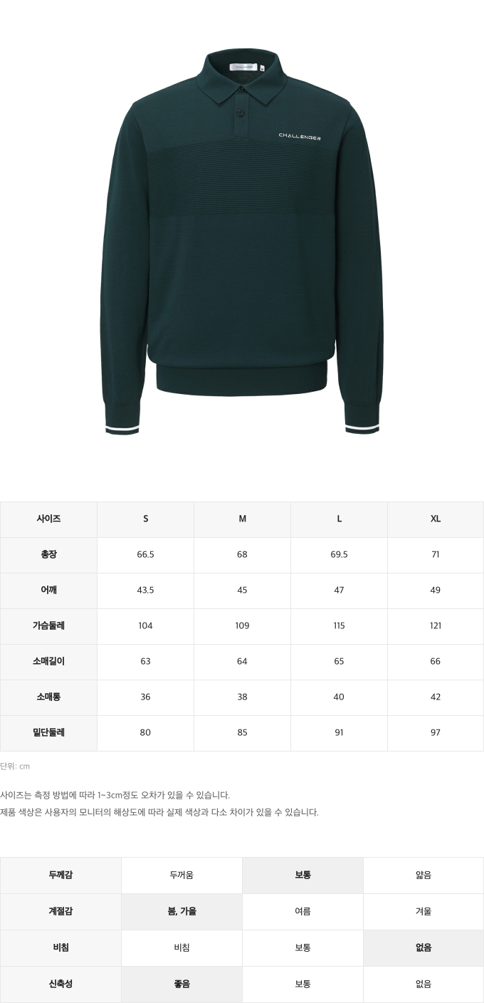 제품 핏 가이드 이미지