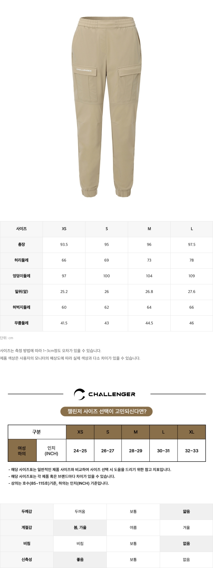 제품 핏 가이드 이미지