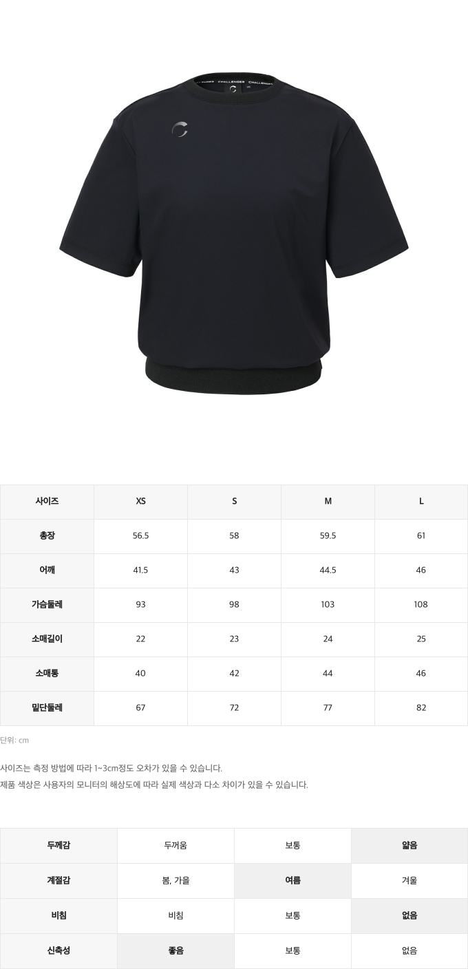 제품 핏 가이드 이미지