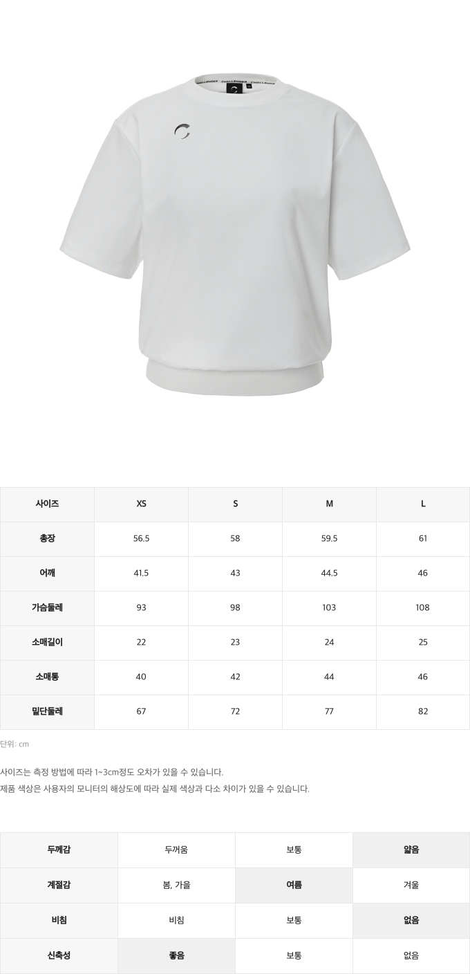 제품 핏 가이드 이미지