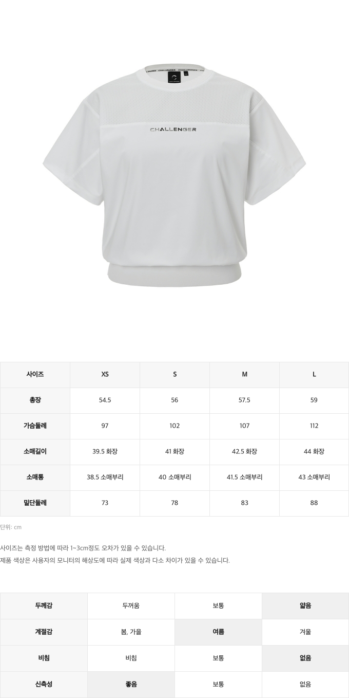 제품 핏 가이드 이미지