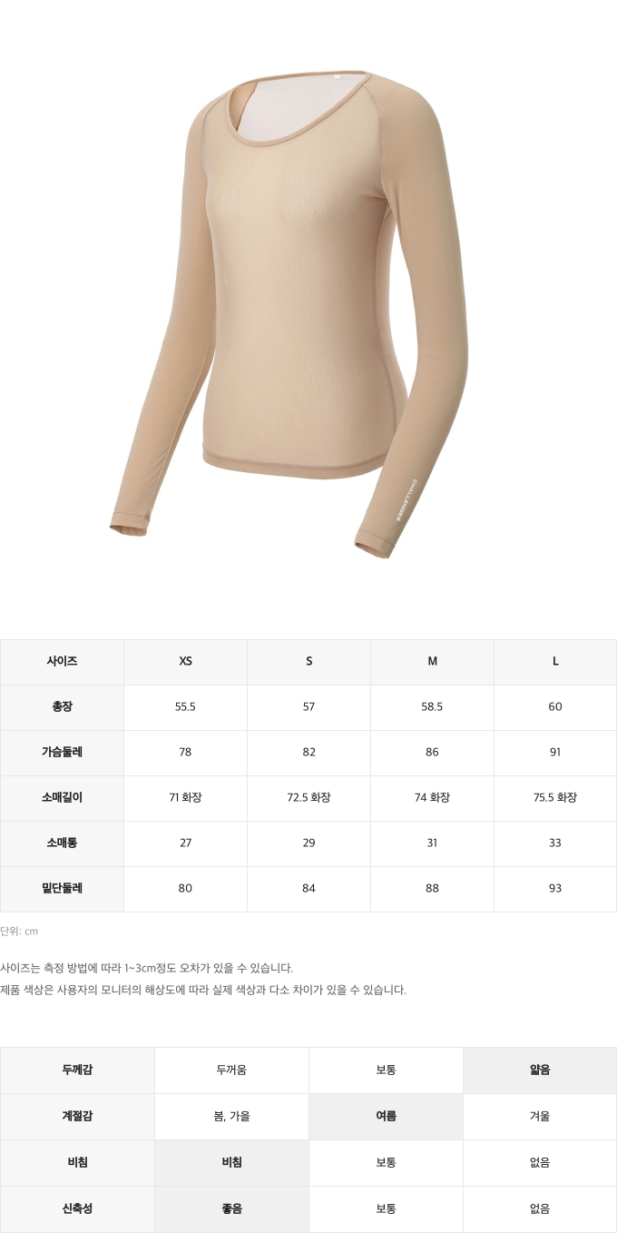 제품 핏 가이드 이미지