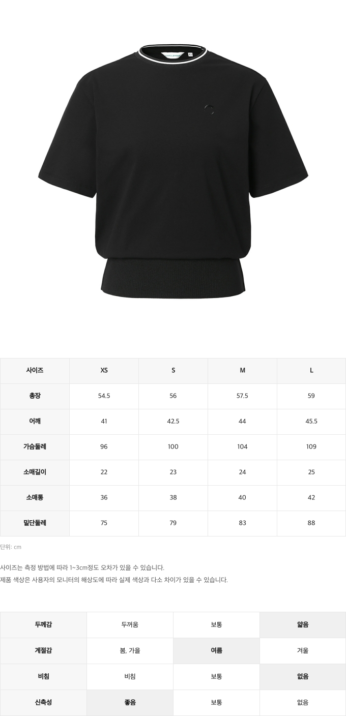 제품 핏 가이드 이미지