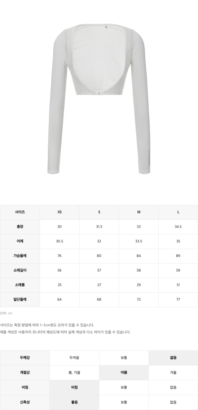 제품 핏 가이드 이미지