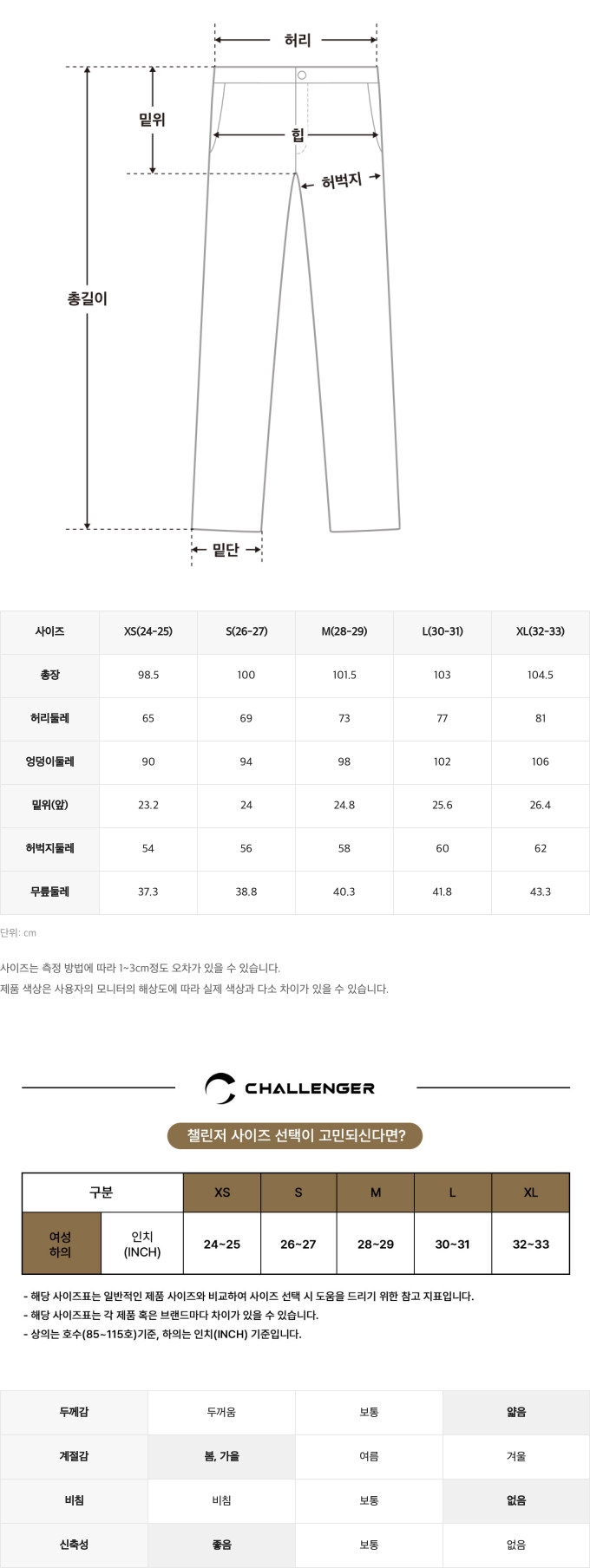 사이즈표