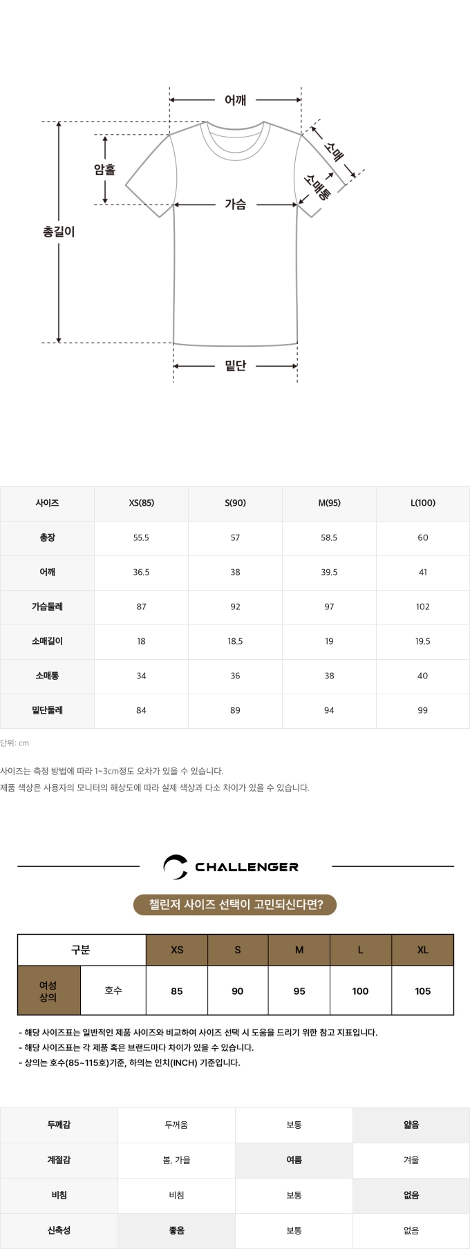 사이즈표