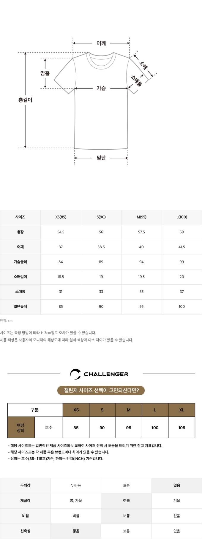 사이즈표