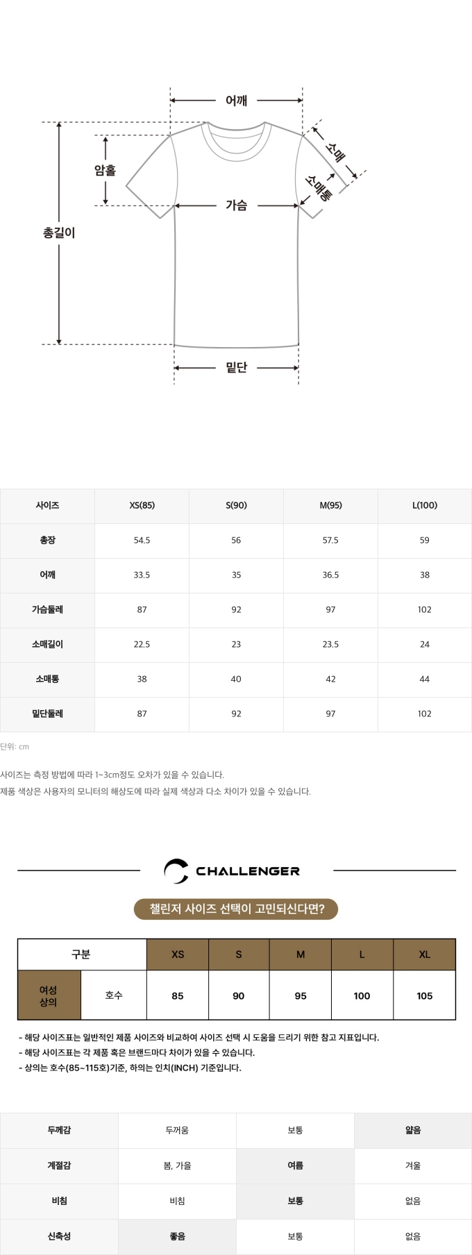 사이즈표