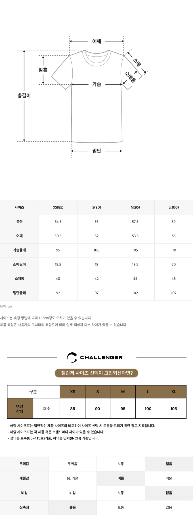 사이즈표