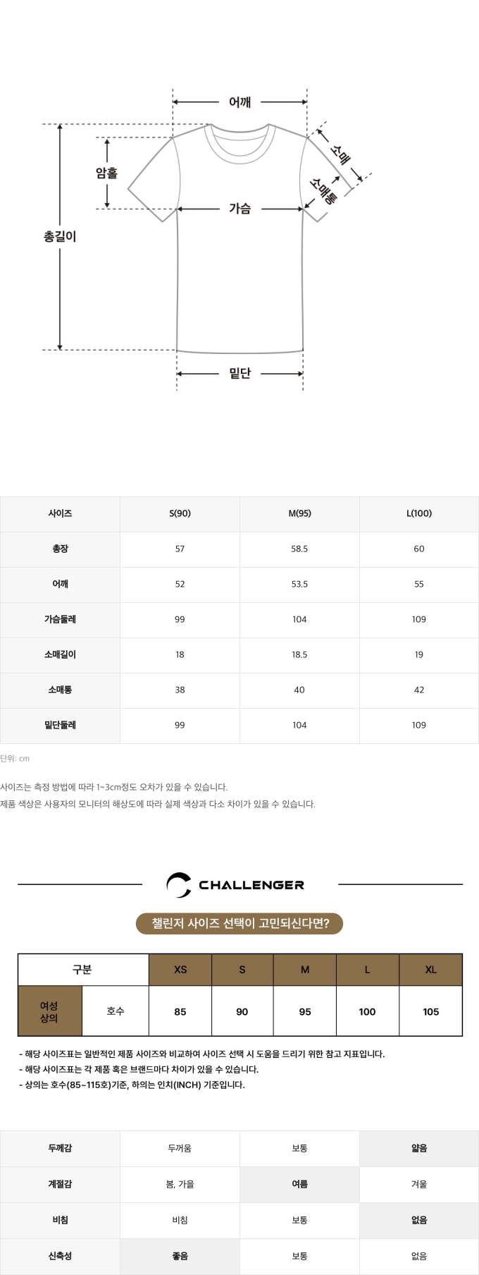 사이즈표