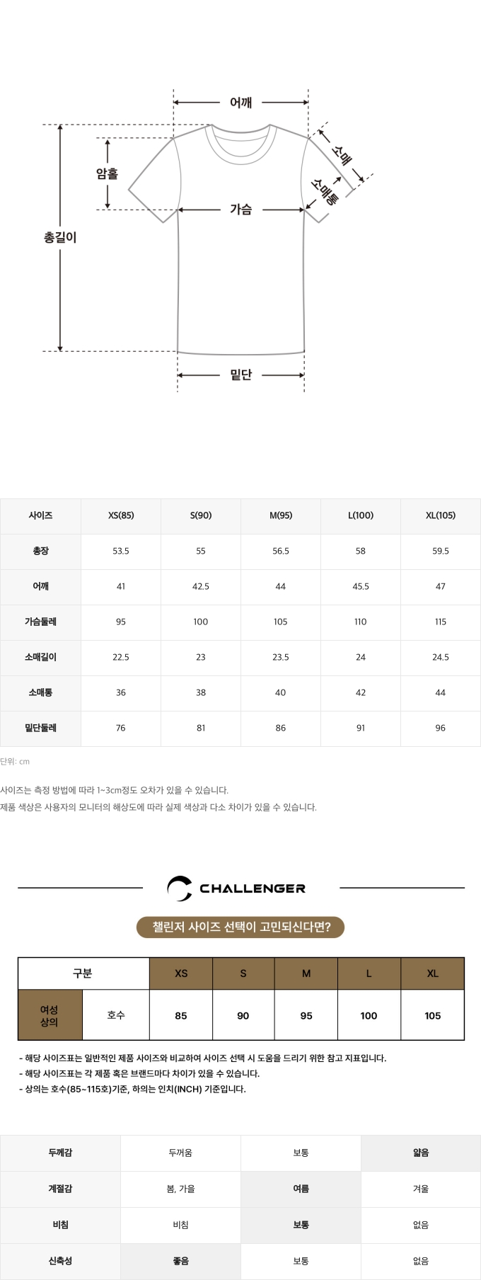 사이즈표