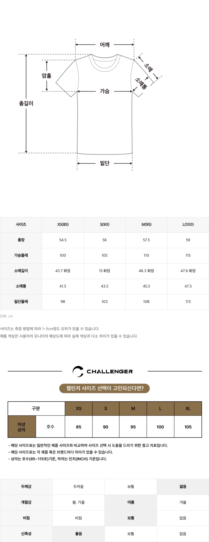 사이즈표