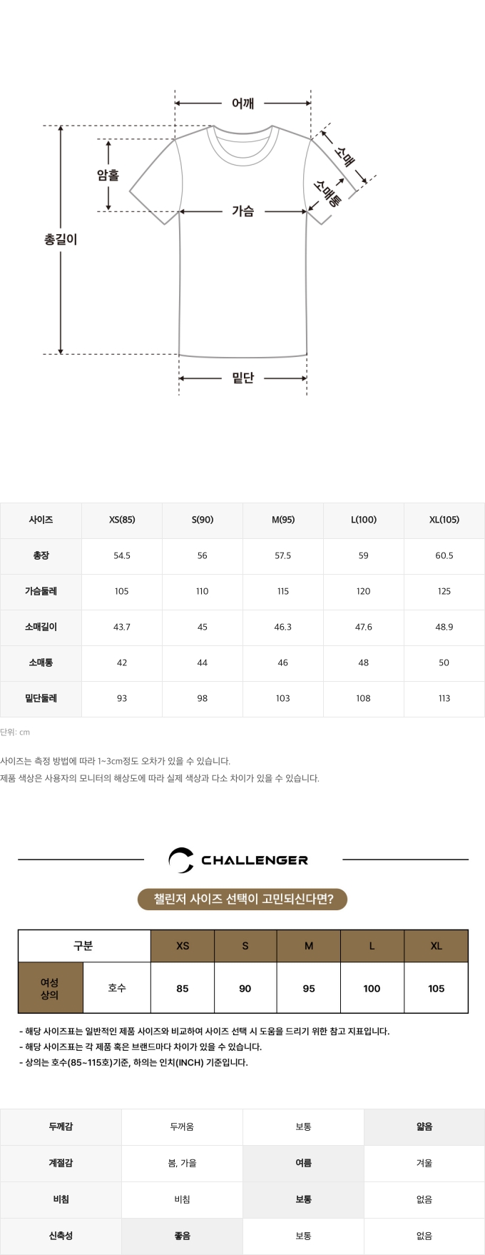 사이즈표