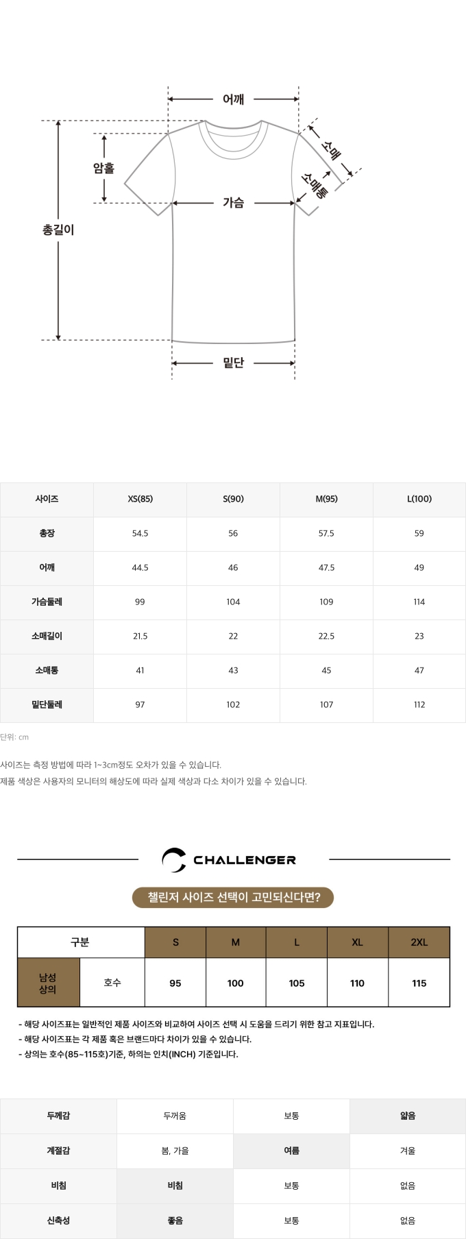 사이즈표