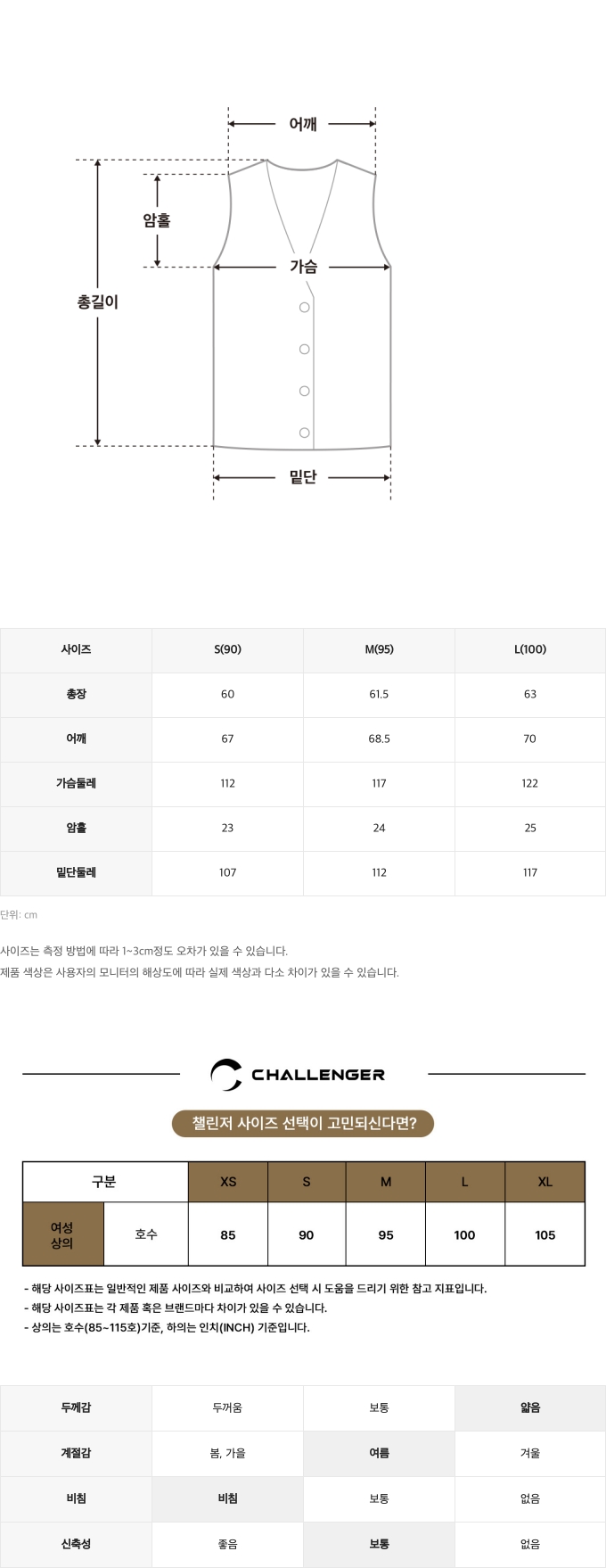 사이즈표