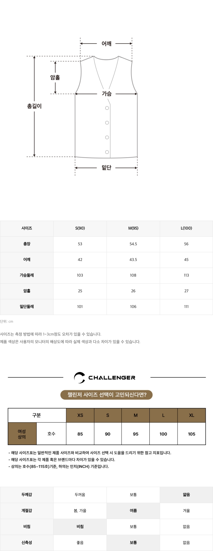 사이즈표