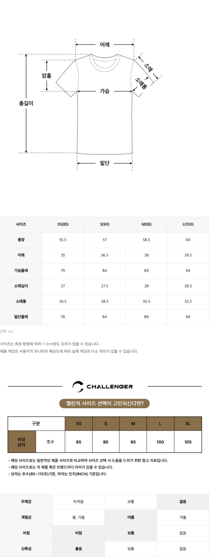 사이즈표