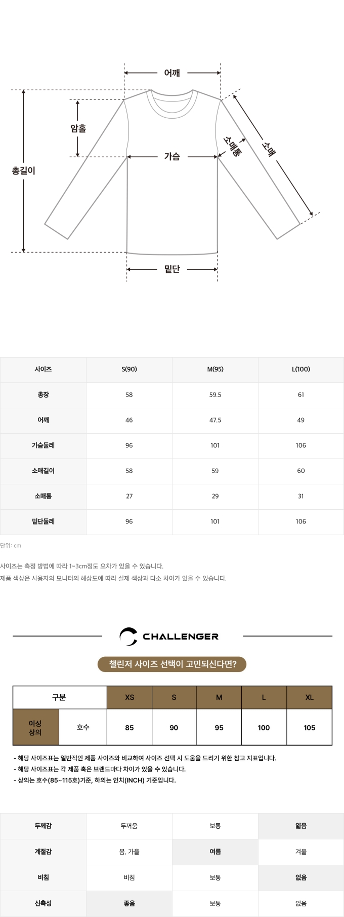 사이즈표