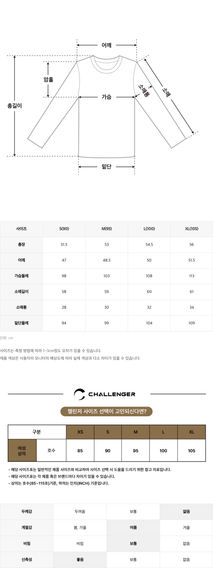 사이즈표